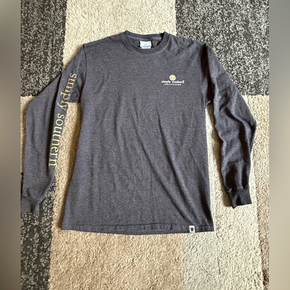 Simply Southern Women’s  Charcoal Long Sleeve Tee- Medium - Picture 1 of 8